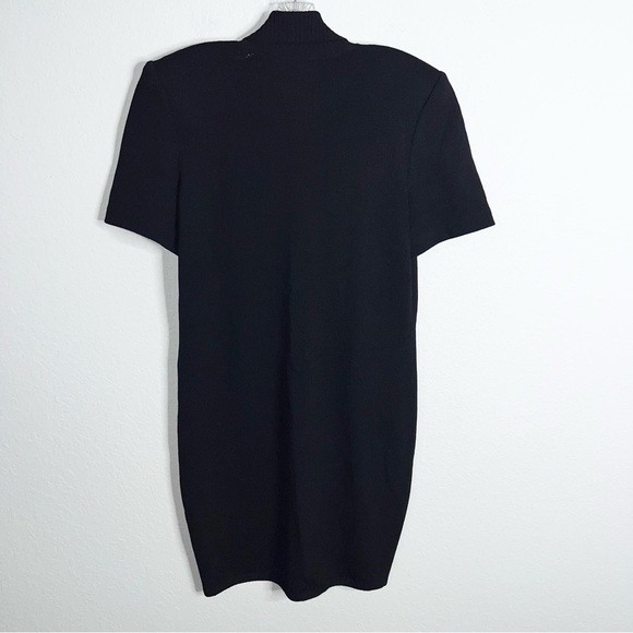 St. John Dress Women 8 Santana Knit Sheath Black Wool Office Career Button Up N - Picture 4 of 6